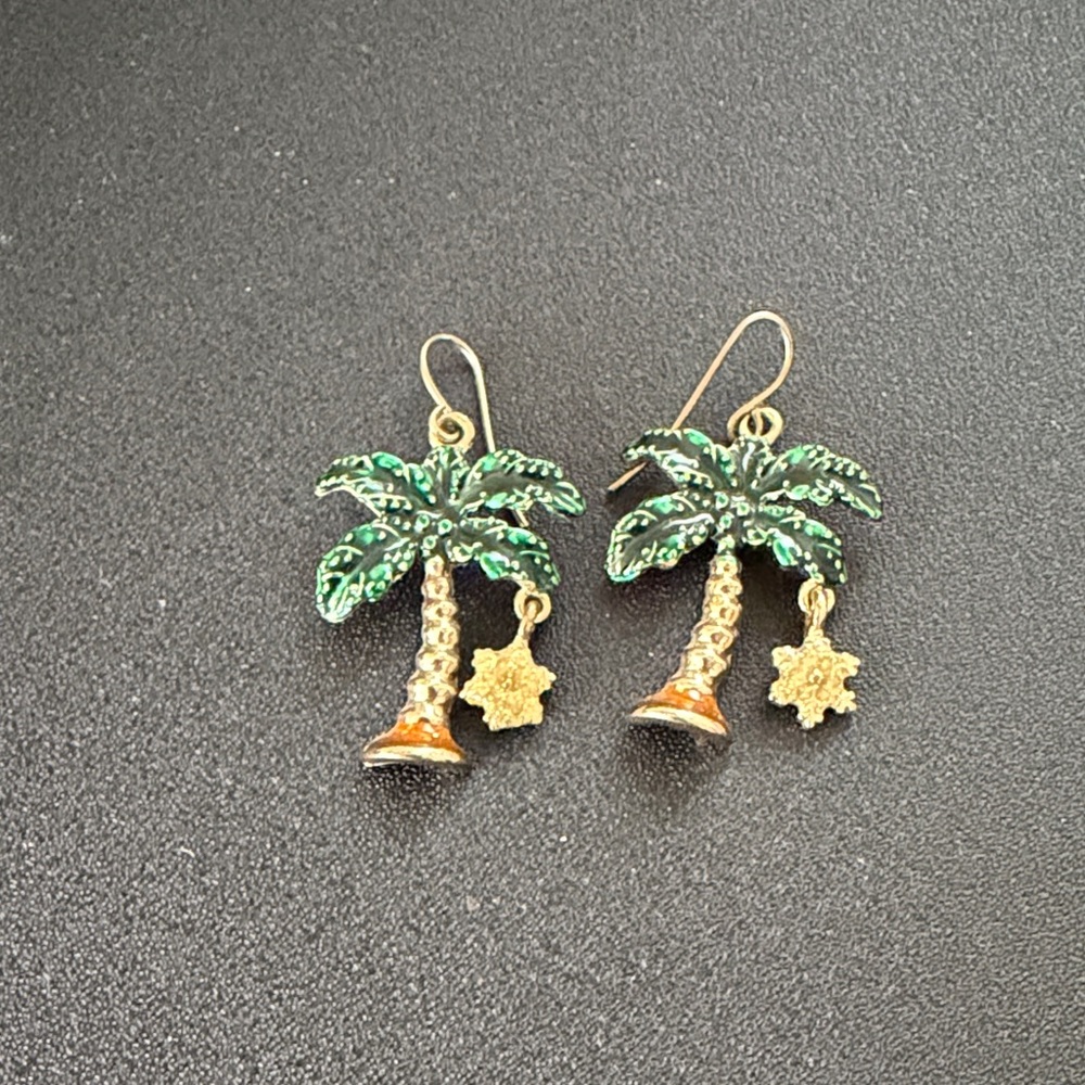 Palm Tree Dangle Earrings